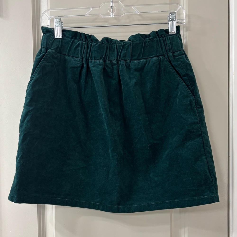 Copper Key Green Velvut Mini Skirt
